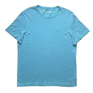 Calvin Klein Light Blue T-shirt Pastel Surfer Tee SZ M Cruise Aqua Preppy Casual